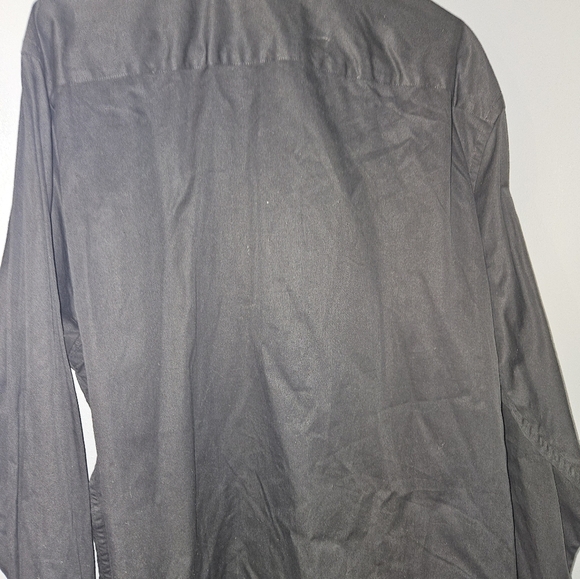 Claiborne Mens Black Modern Fit Dress Shirt Size Xl - Picture 5 of 13